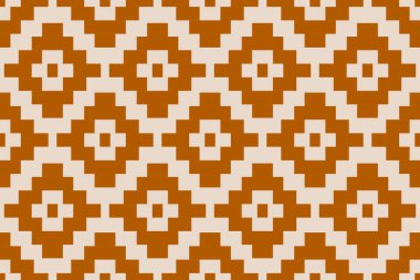 Etnik Aztek desenli sanat. Geometrik kusursuz desen kabile, halk nakışı ve Meksika tarzı. Arkaplan, duvar kağıdı, vektör illüstrasyonu, tekstil, kumaş, giysi, halı için tasarım.