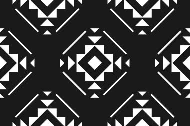 Kumaş kabile desenli sanat. Geometrik etnik kalıplar geleneksel. Amerikan, Meksika tarzı. Arkaplan, duvar kağıdı, illüstrasyon, kumaş, giysi, halı, tekstil, batik, nakış için tasarım.