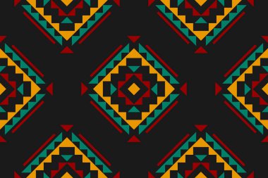 Kumaş kabile tarzı. Geometrik etnik kalıplar geleneksel. Aztek etnik süs baskısı. Arkaplan, kumaş, giysi, halı, tekstil, batik, nakış için tasarım.