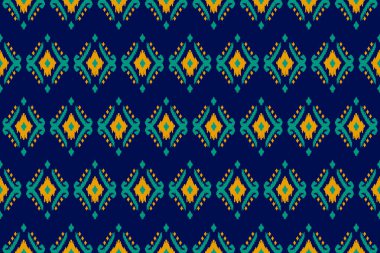 Kumaş desenli sanat. Geometrik etnik kalıplar geleneksel. Amerikan, Meksika tarzı. Arkaplan, duvar kağıdı, illüstrasyon, kumaş, giysi, halı, tekstil, batik, nakış için tasarım.