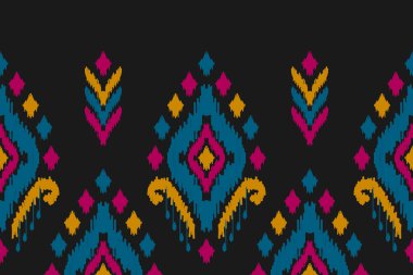 Kabilede etnik faks kusursuzdur. Aztek geometrik etnik süs baskısı. Ikat şablonu. Arkaplan, duvar kağıdı, illüstrasyon, kumaş, giysi, halı, tekstil, batik, nakış için tasarım.