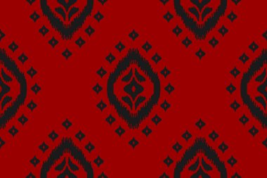 Güzel etnik kabile sanatı. Etnik ikilem kırmızı, pürüzsüz desen. Amerikan ve Meksika tarzı. Arkaplan, duvar kağıdı, illüstrasyon, kumaş, giysi, halı, tekstil, batik, nakış için tasarım.