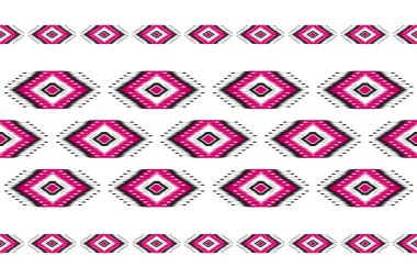 Halı Etnik Şablon Sanatı. Geometrik etnik örgü, kabilesel düzende kusursuz desen. Meksika usulü. Arkaplan, duvar kağıdı, illüstrasyon, kumaş, giysi, halı, tekstil, batik, nakış için tasarım.