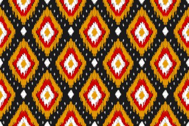 Kumaş desenli sanat. Geometrik etnik kalıplar geleneksel. Amerikan, Meksika tarzı. Arkaplan, duvar kağıdı, illüstrasyon, kumaş, giysi, halı, tekstil, batik, nakış için tasarım.