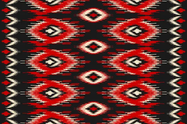 Arte Abstracto Patrón Étnico Tribal Ikat Étnico Patrón Inconsútil Rojo — Vector de stock