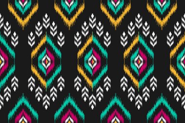 Kabilede etnik faks kusursuzdur. Aztek geometrik etnik süs baskısı. Ikat şablonu. Arkaplan, duvar kağıdı, illüstrasyon, kumaş, giysi, halı, tekstil, batik, nakış için tasarım.