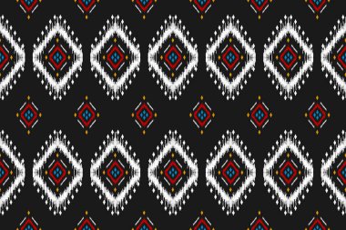 Kumaş desenli sanat. Geometrik etnik kalıplar geleneksel. Amerikan, Meksika tarzı. Arkaplan, duvar kağıdı, illüstrasyon, kumaş, giysi, halı, tekstil, batik, nakış için tasarım.