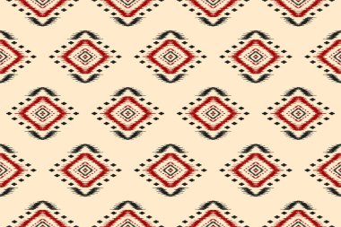 Kabilede etnik faks kusursuzdur. Aztek geometrik etnik süs baskısı. Ikat şablonu. Arkaplan, duvar kağıdı, illüstrasyon, kumaş, giysi, halı, tekstil, batik, nakış için tasarım.