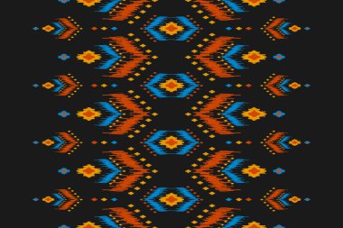 Kabilede etnik faks kusursuzdur. Aztek geometrik etnik süs baskısı. Ikat şablonu. Arkaplan, duvar kağıdı, illüstrasyon, kumaş, giysi, halı, tekstil, batik, nakış için tasarım.