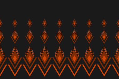 Soyut etnik Aztek tarzı. Kabiledeki etnik geometrik kusursuz desen. Sınır süsü baskısı. Arkaplan, duvar kağıdı, illüstrasyon, kumaş, giysi, halı, tekstil, batik, nakış için tasarım.