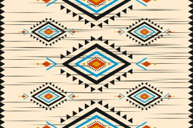 Halı kabile desenli sanat. Geometrik etnik kalıplar geleneksel. Amerikan, Meksika tarzı. Arkaplan, duvar kağıdı, illüstrasyon, kumaş, giysi, halı, tekstil, batik, nakış için tasarım.