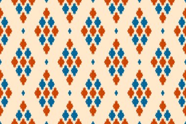 Motif ikat desenli sanat. Geleneksel etniksiz kalıplar. Hint tarzı. Arkaplan, duvar kağıdı, illüstrasyon, kumaş, giysi, halı, tekstil, batik, nakış için tasarım.
