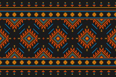 Halı etnik kabile sanatı. Geometrik etnik kalıplar. Amerikan, Meksika tarzı. Aztek süsü izi. Arkaplan, kumaş, giysi, halı, tekstil, batik, nakış için tasarım.