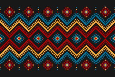 Halı etnik kabile sanatı. Geometrik etnik kalıplar. Amerikan, Meksika tarzı. Aztek süsü izi. Arkaplan, kumaş, giysi, halı, tekstil, batik, nakış için tasarım.