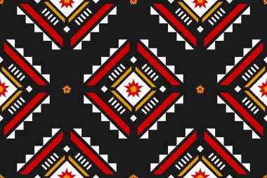 Geometrik etnik kalıplar geleneksel. Amerikan, Meksika tarzı. Aztek kabile süsü izi. Arkaplan, illüstrasyon, kumaş, kıyafet, halı, tekstil, batik, nakış için tasarım.