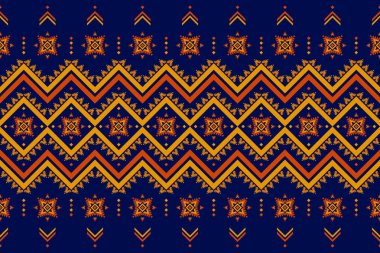 Geometrik etnik çiçek desenleri geleneksel. Amerikan, Meksika tarzı. Aztek süsü izi. Arkaplan, illüstrasyon, kumaş, kıyafet, halı, tekstil, batik, nakış için tasarım.