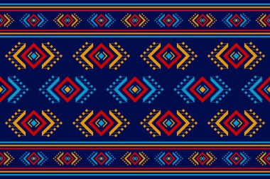 Halı kabile desenli sanat. Geometrik etnik kalıplar geleneksel. Amerikan, Meksika tarzı. Arkaplan, illüstrasyon, kumaş, kıyafet, halı, tekstil, batik, nakış için tasarım.