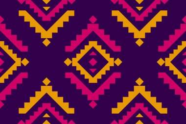 Geometrik etnik kalıplar geleneksel. Amerikan, Meksika tarzı. Aztek süsü izi. Arkaplan, duvar kağıdı, illüstrasyon, kumaş, giysi, halı, tekstil, batik, nakış için tasarım.