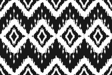 Kabilede etnik faks kusursuzdur. Aztek geometrik etnik süs baskısı. Ikat şablonu. Arkaplan, duvar kağıdı, illüstrasyon, kumaş, giysi, halı, tekstil, batik, nakış için tasarım.