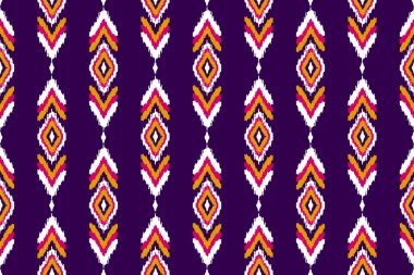 Motif güzel etnik Ikat sanatı. Etnik, pürüzsüz bir model. Aztek geometrik sanat süsü baskısı. Amerikan, Meksika tarzı. Arkaplan, duvar kağıdı, kumaş, giysi, halı, batik, nakış için tasarım.