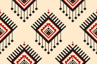 Etnik Aztek desenli sanat. Geometrik kusursuz desen kabile, halk nakışı ve Meksika tarzı. Arkaplan, duvar kağıdı, illüstrasyon, tekstil, kumaş, giysi, halı için tasarım.