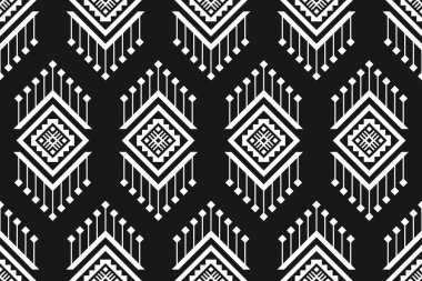 Etnik Aztek desenli sanat. Geometrik kusursuz desen kabile, halk nakışı ve Meksika tarzı. Arkaplan, duvar kağıdı, illüstrasyon, tekstil, kumaş, giysi, halı için tasarım.