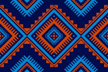 Etnik Aztek desenli sanat. Geometrik kusursuz desen kabile, halk nakışı ve Meksika tarzı. Arkaplan, duvar kağıdı, illüstrasyon, tekstil, kumaş, giysi, halı için tasarım.