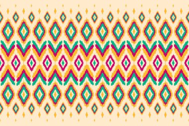 Halı Etnik Şablon Sanatı. Geometrik etnik örgü, kabilesel düzende kusursuz desen. Meksika usulü. Arkaplan, duvar kağıdı, illüstrasyon, kumaş, giysi, halı, tekstil, batik, nakış için tasarım.