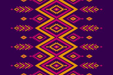 Geometrik etnik kalıplar geleneksel. Halı kabile desenli sanat. Aztek etnik süs baskısı. Meksika usulü. Arkaplan, kumaş, giysi, halı, tekstil, batik, nakış için tasarım.