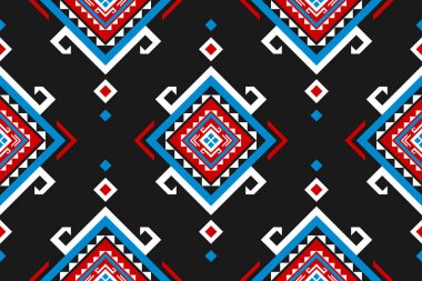 Geometrik etnik kalıplar geleneksel. Amerikan, Meksika tarzı. Aztek kabile süsü izi. Arkaplan, duvar kağıdı, illüstrasyon, kumaş, giysi, halı, batik, nakış için tasarım.