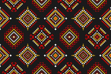 Geometrik etnik kalıplar geleneksel. Amerikan, Meksika tarzı. Aztek kabile süsü izi. Arkaplan, duvar kağıdı, illüstrasyon, kumaş, giysi, halı, batik, nakış için tasarım.