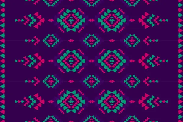 Halı Etnik Şablon Sanatı. Geometrik etnik örgü, kabilesel düzende kusursuz desen. Meksika usulü. Arkaplan, duvar kağıdı, illüstrasyon, kumaş, giysi, halı, tekstil, batik, nakış için tasarım.