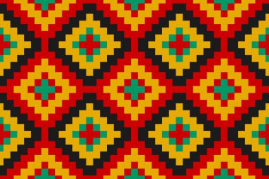 Geometrik etnik kalıplar geleneksel. Amerikan, Meksika tarzı. Aztek kabile süsü izi. Arkaplan, duvar kağıdı, illüstrasyon, kumaş, giysi, halı, batik, nakış için tasarım.