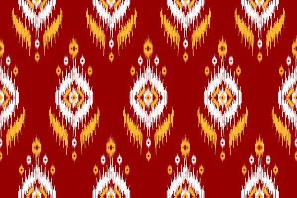 Kumaş, kırmızı desenli sanat. Kabilesel olarak geometrik, pürüzsüz desen. Amerikan ve Meksika tarzı. Arkaplan tasarımı, Vektör illüstrasyonu, kumaş, giysi, halı, batik, nakış.