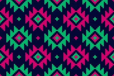 Geometrik etnik kalıplar geleneksel. Amerikan, Meksika tarzı. Aztek kabile süsü izi. Arkaplan, duvar kağıdı, illüstrasyon, kumaş, giysi, halı, batik, nakış için tasarım.