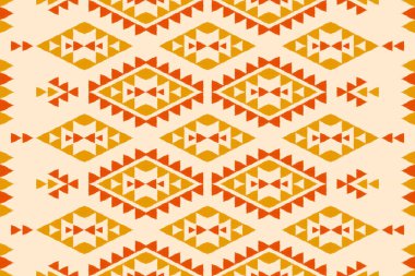 Halı Etnik Şablon Sanatı. Geometrik etnik örgü, kabilesel düzende kusursuz desen. Meksika usulü. Arkaplan, duvar kağıdı, illüstrasyon, kumaş, giysi, halı, tekstil, batik, nakış için tasarım.