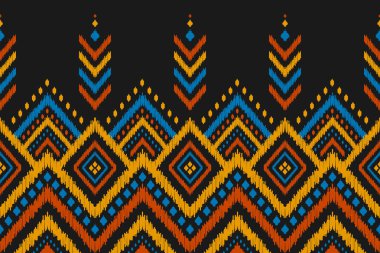 Kabilede etnik faks kusursuzdur. Aztek geometrik etnik süs baskısı. Ikat şablonu. Arkaplan, duvar kağıdı, illüstrasyon, kumaş, giysi, halı, tekstil, batik, nakış için tasarım.