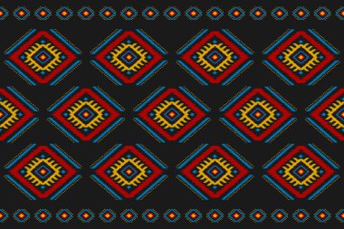 Halı etnik kabile sanatı. Etnik faks kusursuz desen. Amerikan, Meksika tarzı. Arkaplan, duvar kağıdı, illüstrasyon, kumaş, giysi, halı, tekstil, batik, nakış için tasarım.