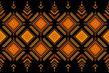 Güzel halı etnik sanat. Geometrik etnik düzen kabilesel olarak kusursuz. Amerikan, Meksika tarzı. Arkaplan, duvar kağıdı, illüstrasyon, kumaş, giysi, halı, tekstil, batik, nakış için tasarım.