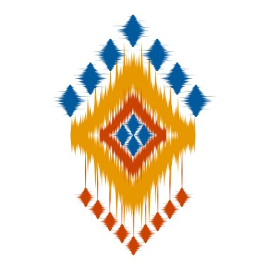 Etnik model sanatı. Amerikan, Meksika tarzı. Geçmişi Aztek kabilesi süsü. Kumaş, giysi, tekstil, logo, sembol tasarımı.