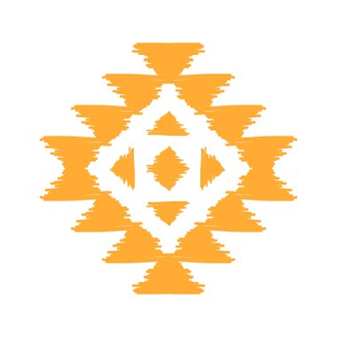 Etnik model sanatı. Amerikan, Meksika tarzı. Geçmişi Aztek kabilesi süsü. Kumaş, giysi, tekstil, logo, sembol tasarımı.