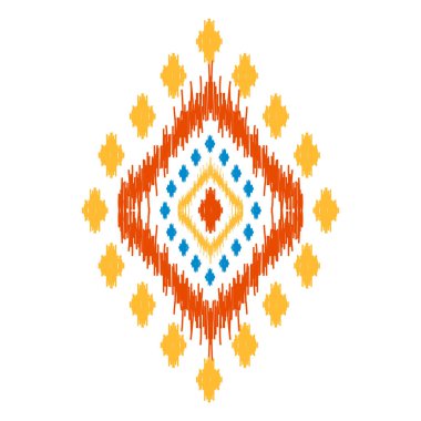 Etnik model sanatı. Amerikan, Meksika tarzı. Geçmişi Aztek kabilesi süsü. Kumaş, giysi, tekstil, logo, sembol tasarımı.