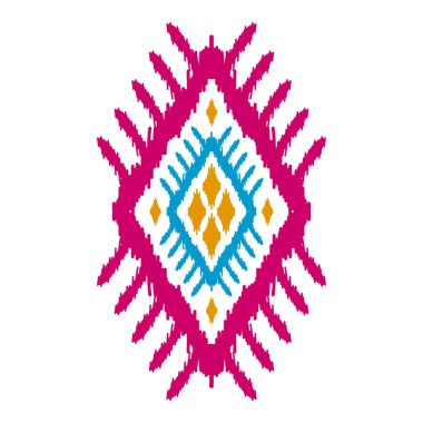 Etnik model sanatı. Amerikan, Meksika tarzı. Geçmişi Aztek kabilesi süsü. Kumaş, giysi, tekstil, logo, sembol tasarımı.