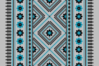 Halı etnik çiçek sanatı. Geleneksel geometrik oryantal dikişsiz desen. Kabile tarzı çizgili. Arkaplan, duvar kağıdı, illüstrasyon, kumaş, giysi, batik, halı, nakış için tasarım.