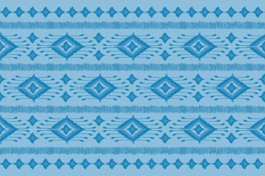 Açık mavi halı kabilesi tarzı. Geleneksel olarak etnik fakirler kusursuzdur. Aztek süsü izi. Arkaplan, illüstrasyon, halı, kumaş, giysi, tekstil, batik, nakış için tasarım.