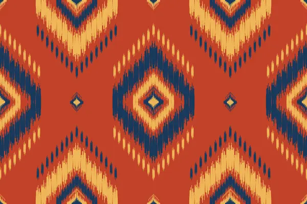 Kabiledeki etnik Ikat deseni kusursuz. turuncu arka plan, halk nakışı, Amerikan, Meksika kumaşı, halı, tekstil, halı, giysi, batik, motif.