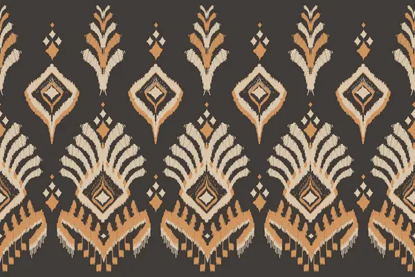 El çizimi kabile tarzı kumaş deseni. Etnik Ikat doğusundaki kusursuz desen. Kenar süslemesi. halı, giysi, batik, motif için.