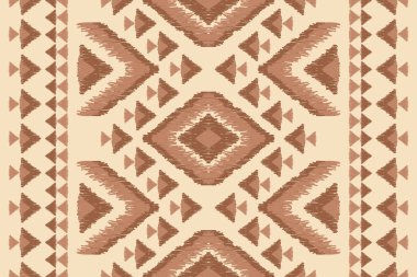 Geometrik etnik düzen kabilesel olarak kusursuz. Kahverengi halı gibi. Folk nakışı. Arka plan, giysi, halı, tekstil, batik için Amerikan ve Meksika Tasarımı.