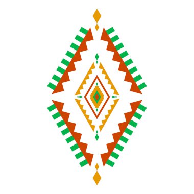 Geometrik etnik model sanatı. Amerikan, Meksika tarzı. Beyaz arka plan. Aztek kabile süsü izi. Kumaş, giysi, tekstil, logo, sembol tasarımı.