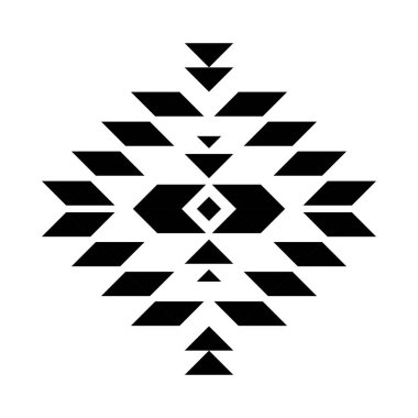 Geometrik etnik model sanatı. Amerikan, Meksika tarzı. Beyaz arka plan. Aztek kabile süsü izi. Kumaş, giysi, tekstil, logo, sembol tasarımı.